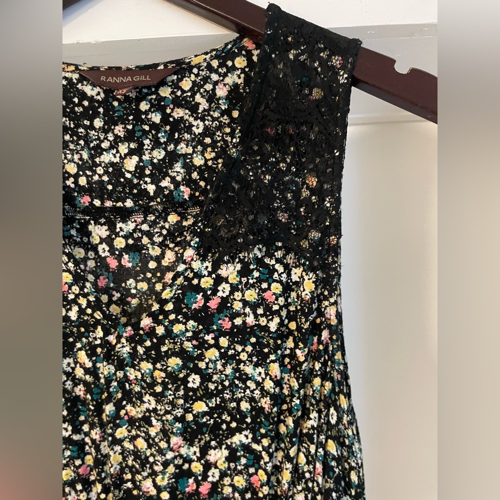 Ranna Gill Black Floral Maxi Dress from Anthropologie - Picture 6 of 9